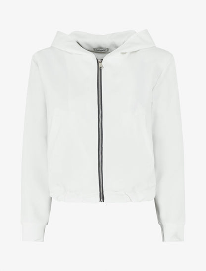 Sweat zippé à capuche - Blanc - 1
