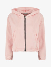 Veste courte en suédine à capuche - Rose - 1