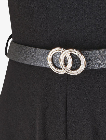 Combinaison ample sans manches unie - Noir - 3