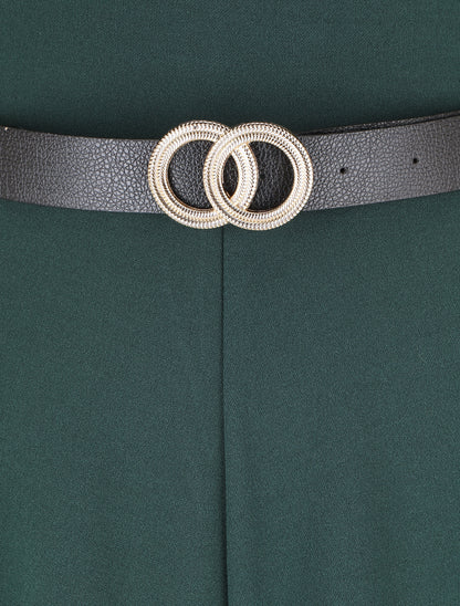 Combinaison ample sans manches unie - Vert foncé - 3