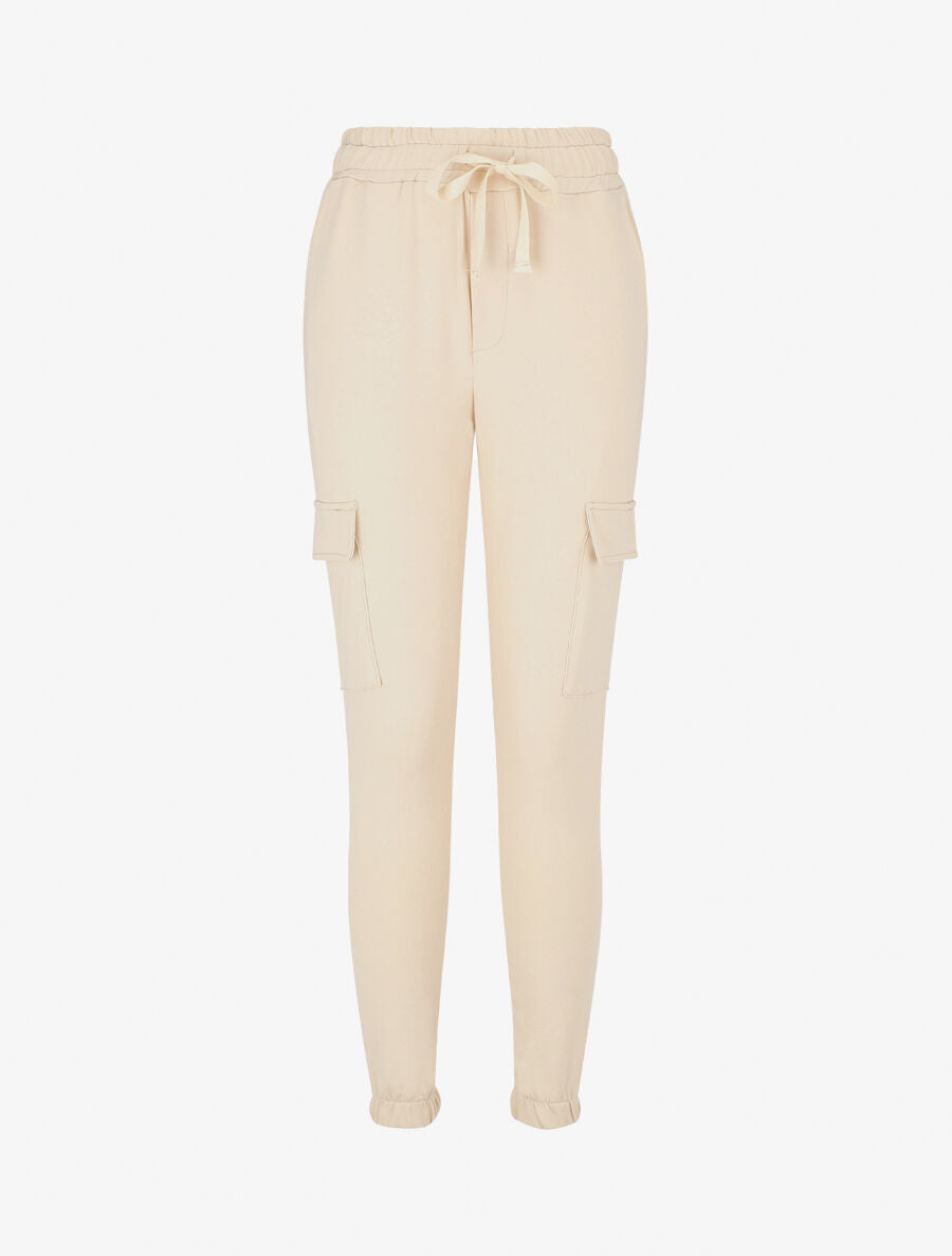 Jogging style cargo taille haute - Beige - 1