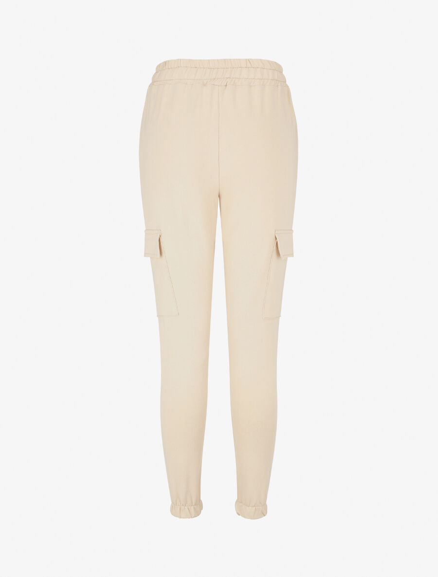 Jogging style cargo taille haute - Beige - 2