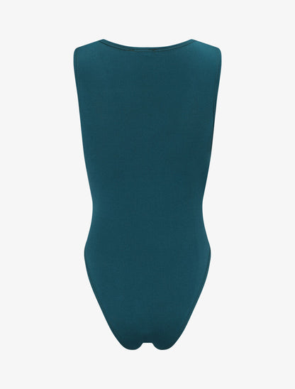 Body sans manches effet drapé - Bleu canard - 2