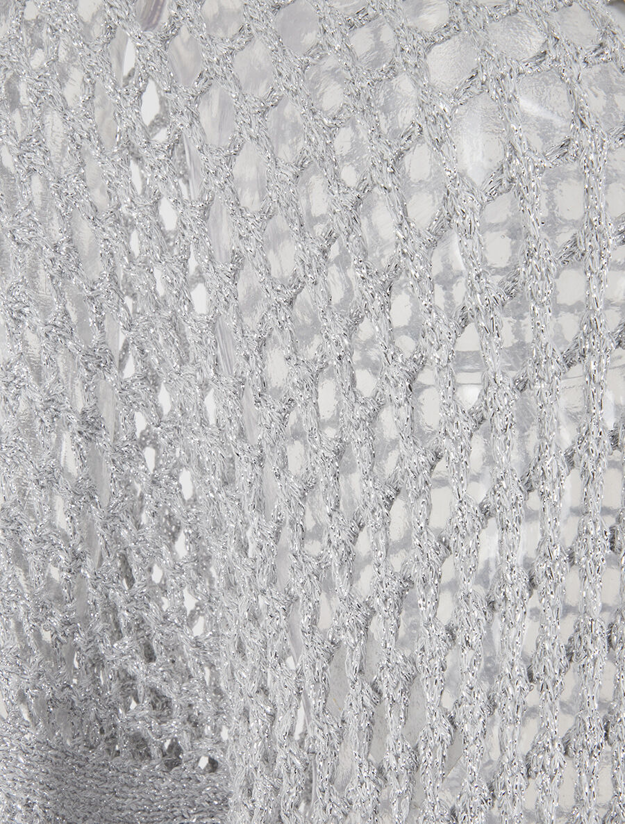 Gilet brillant en maille ajourée - Argent - 3