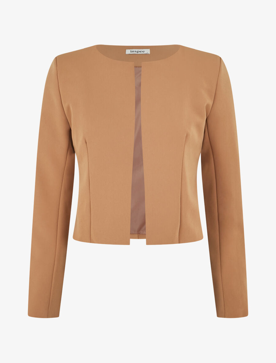 Veste courte ouverte - Camel - 1