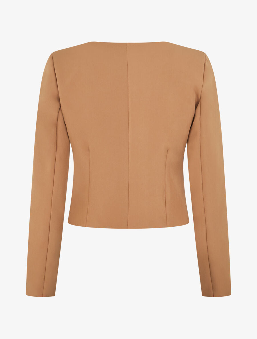 Veste courte ouverte - Camel - 2
