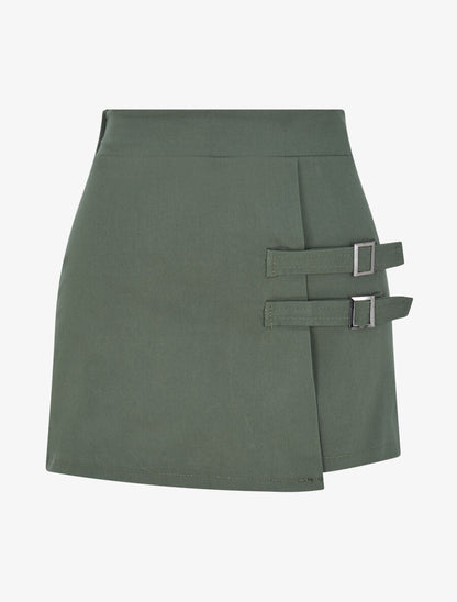 Short court style jupe à lanières - Kaki - 4