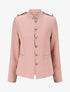 Blazer uni mi-long boutonné - Rose - 4