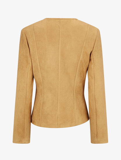 Veste en suédine style perfecto - Camel clair - 2