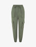 Pantalon cargo fluide à bords élastiqués - Kaki - 1