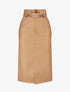 Jupe longue en simili à ceinture stylisée - Camel - 1