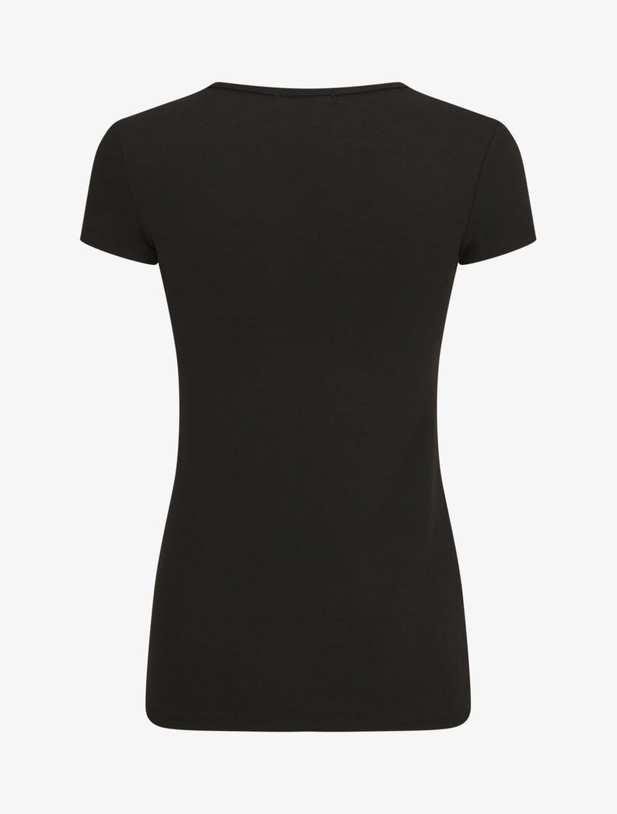 T-shirt stretch à encolure zippée - Noir - 2