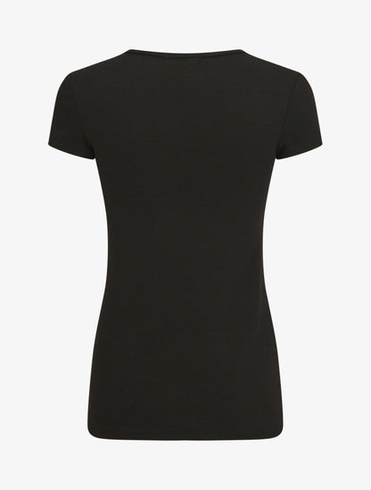 T-shirt stretch à encolure zippée - Noir - 2