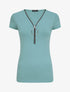 T-shirt stretch à encolure zippée - Bleu ciel - 4