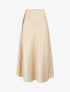 Jupe longue satinée et évasée - Beige - 4