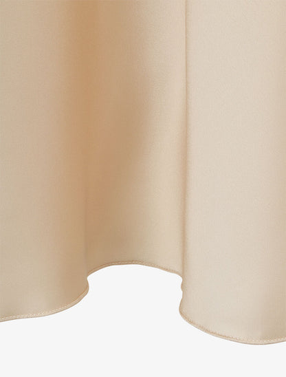 Jupe longue satinée et évasée - Beige - 3