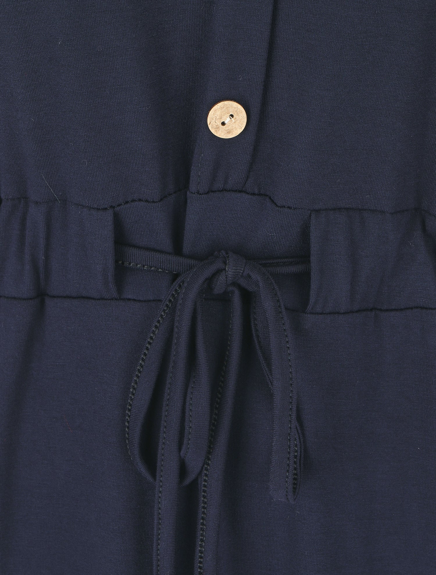 Robe mi-longue sans manches élastiquée - Marine - 3