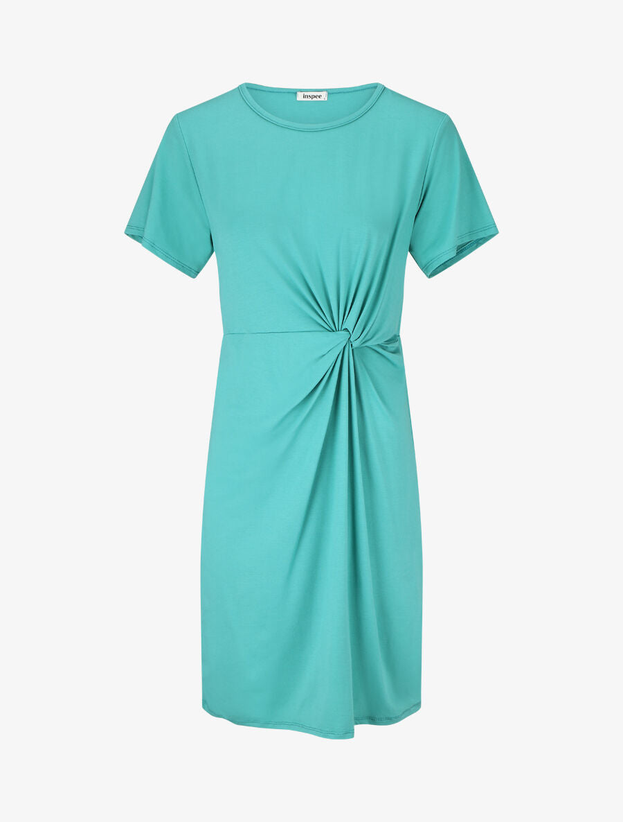 Robe mi-longue à noeud - Bleu clair - 1