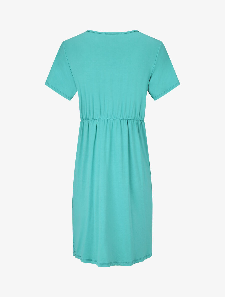 Robe mi-longue à noeud - Bleu clair - 2