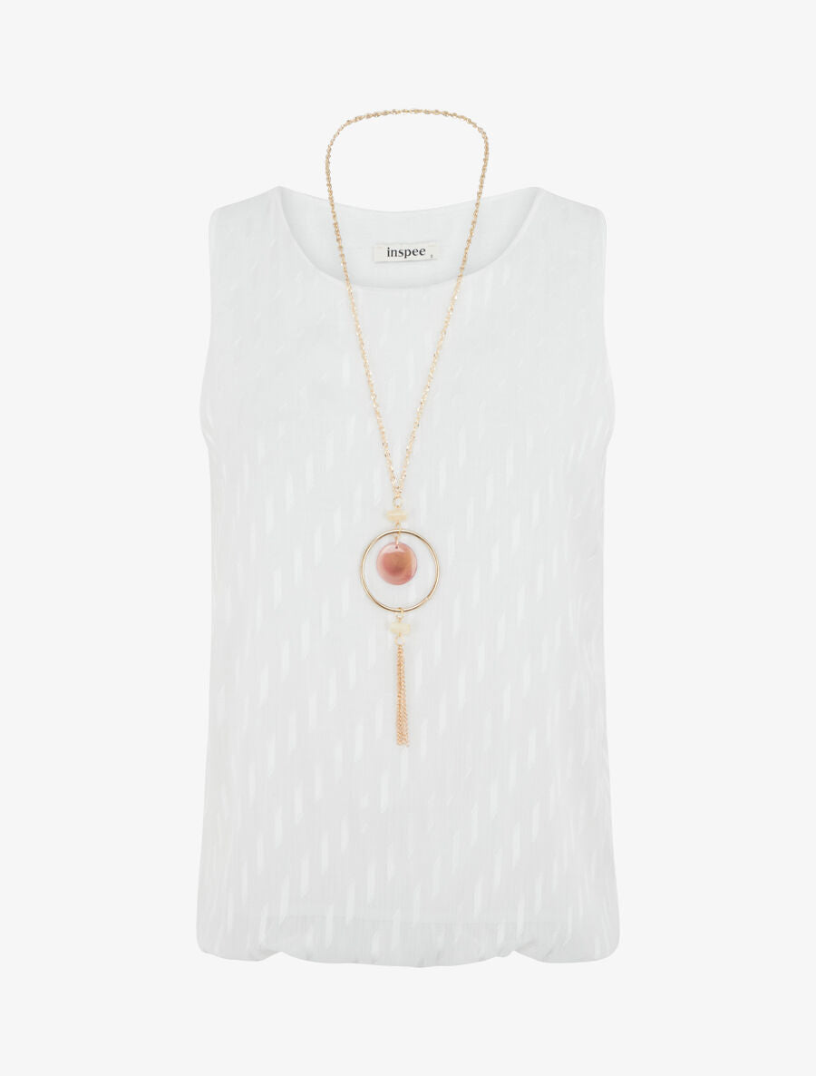 Top uni coupe boule - Blanc - 4
