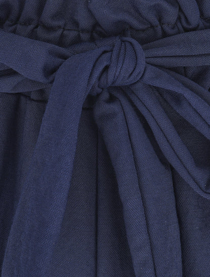 Short évasé taille haute - Marine - 3