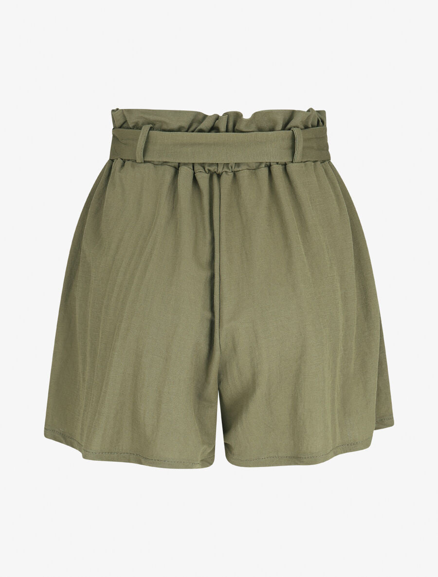 Short évasé taille haute - Kaki - 2