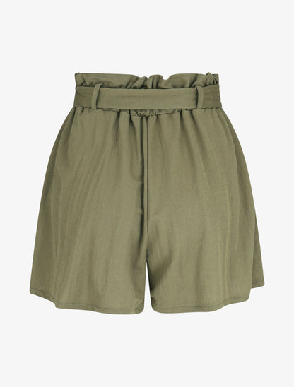 Short évasé taille haute - Kaki - 2