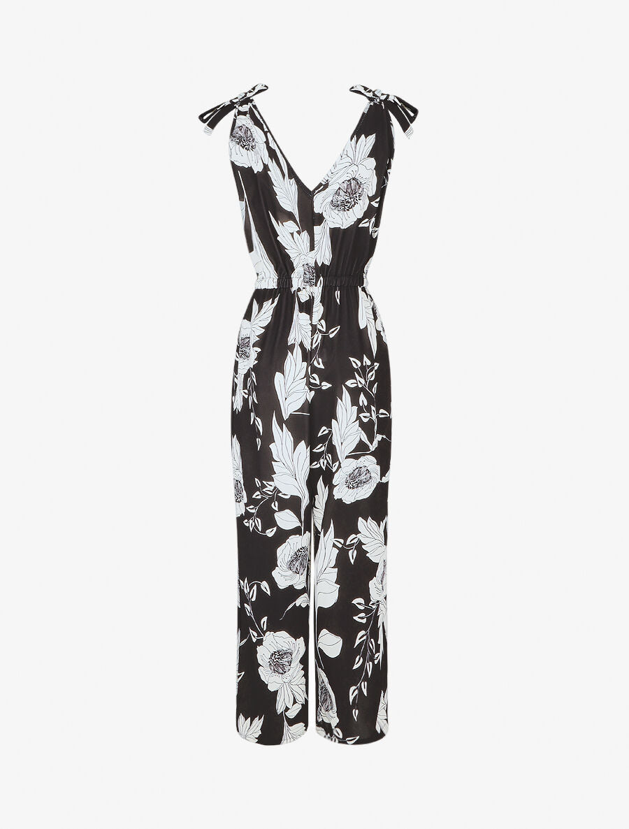 Combinaison ample imprimé grandes fleurs - Noir - 2