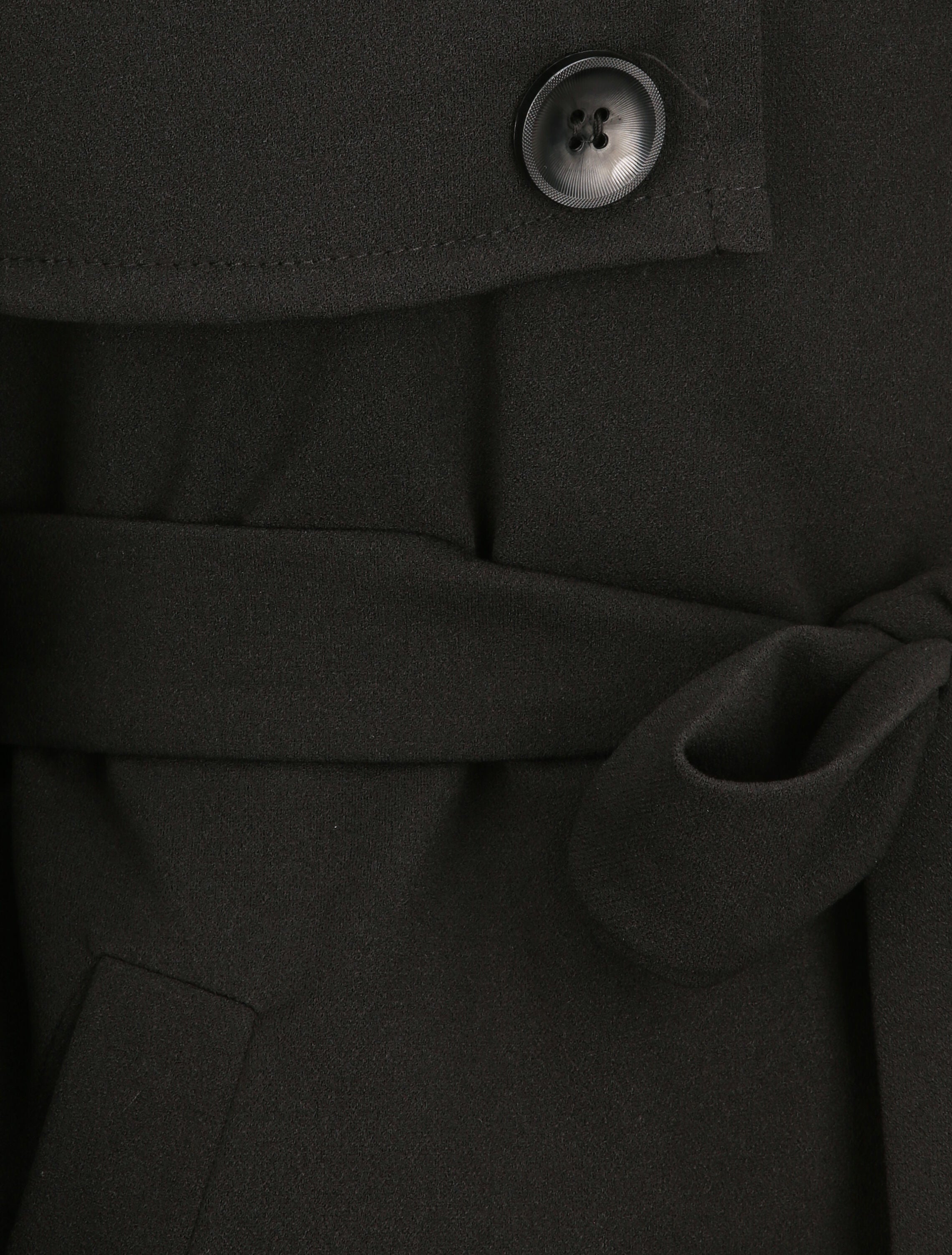 Trench droit court uni - Noir - 3