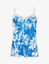 Caraco satiné imprimé fleuri - Bleu roi - 4