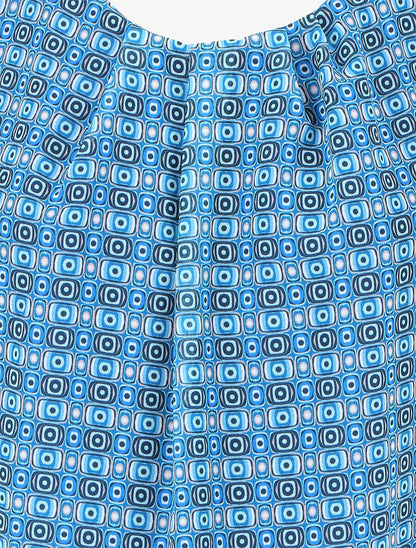 Top sans manches imprimé graphique - Bleu - 3