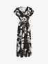 Robe longue imprimé floral à col cache-coeur - Noir - 1