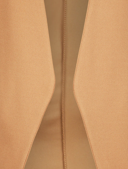 Veste droite unie à poches zippées - Camel - 3