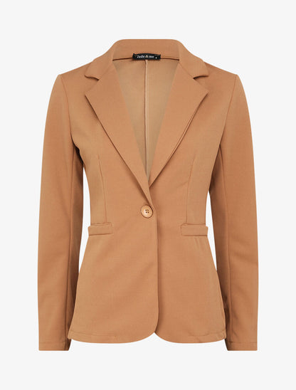 Blazer ajusté uni - Camel - 4