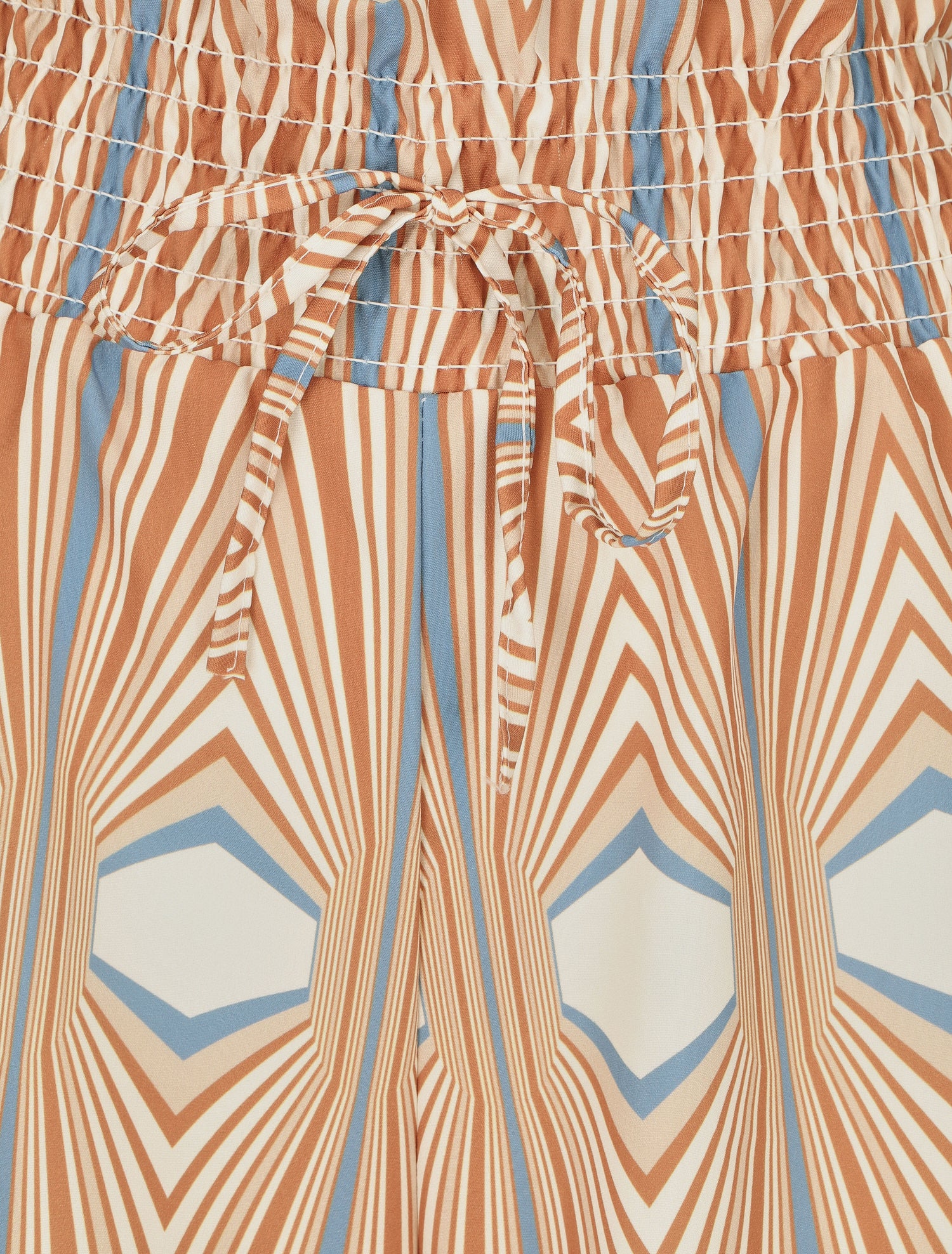 Pantalon ample taille haute imprimé psychédélique - Beige - 3