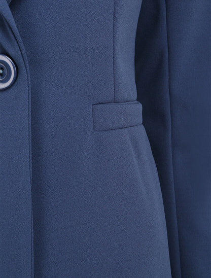 Blazer ajusté uni - Bleu charrette - 3