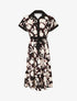 Robe longue élastiquée à imprimé floral - Noir - 1