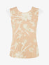 Top imprimé feuilles à détail dentelle - Camel - 4