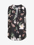Top droit imprimé fleurs de lys - Noir - 1