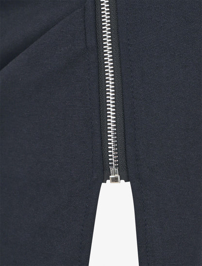 Jupe crayon drapée à zip - Bleu nuit - 3