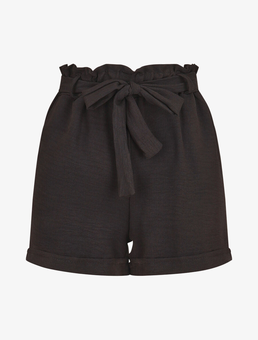 Short uni à revers - Noir - 4