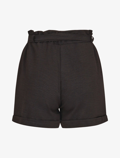 Short uni à revers - Noir - 2