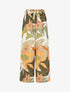 Pantalon ample imprimé grandes fleurs - Kaki - 1