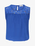 Top ample sans manches à dentelle - Bleu électrique - 4