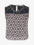 Top ample sans manches imprimé mosaïque - Marine - 4