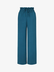 Pantalon ample à taille élastiquée - Bleu canard - 1