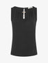 Top droit sans manches col bijou - Noir - 1