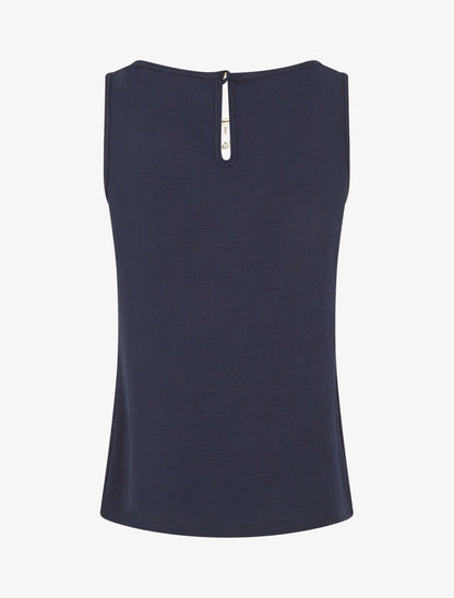 Top droit sans manches col bijou - Marine - 2