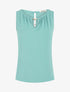 Top droit sans manches col bijou - Turquoise - 4