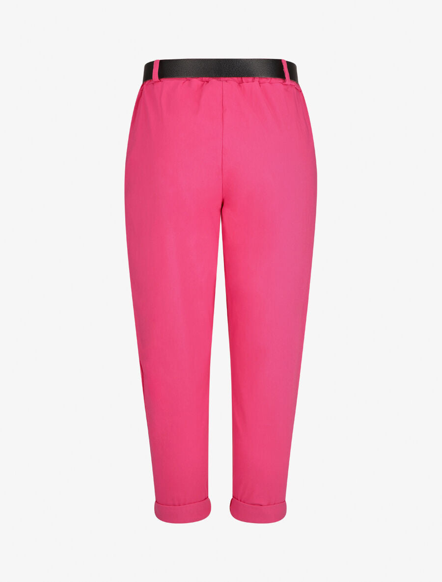 Pantalon 7/8 droit uni taille standard - Fuchsia - 2